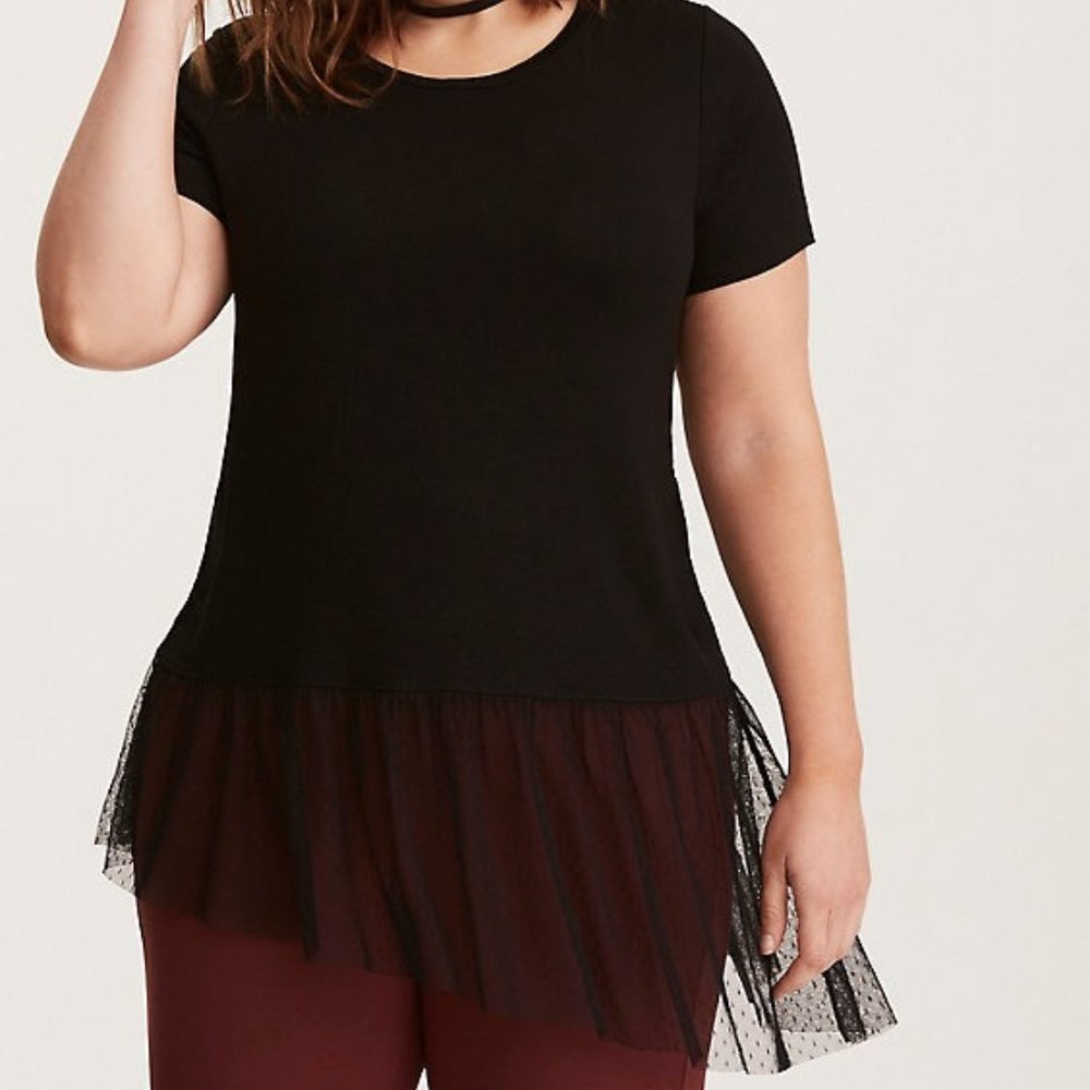 NWT Torrid - Mesh Bottom Tee